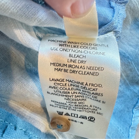 NWT Anthropologie Pilcro Janesse Tie Dye Blue Buttondown Shirt, Small - Picture 6 of 11